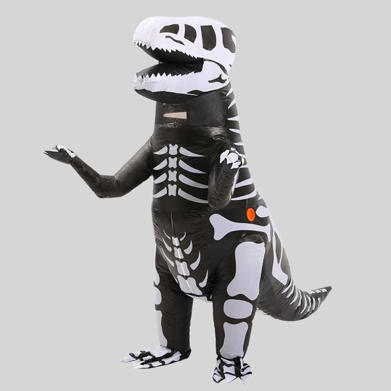 Halloween Dinosaur Design Inflatable Costume, 1 Set Skeleton Dinosaur Costume, Gifts for Men, Halloween Costumes for Party, Masks & Accessories, Halloween Decor [Without Battery]