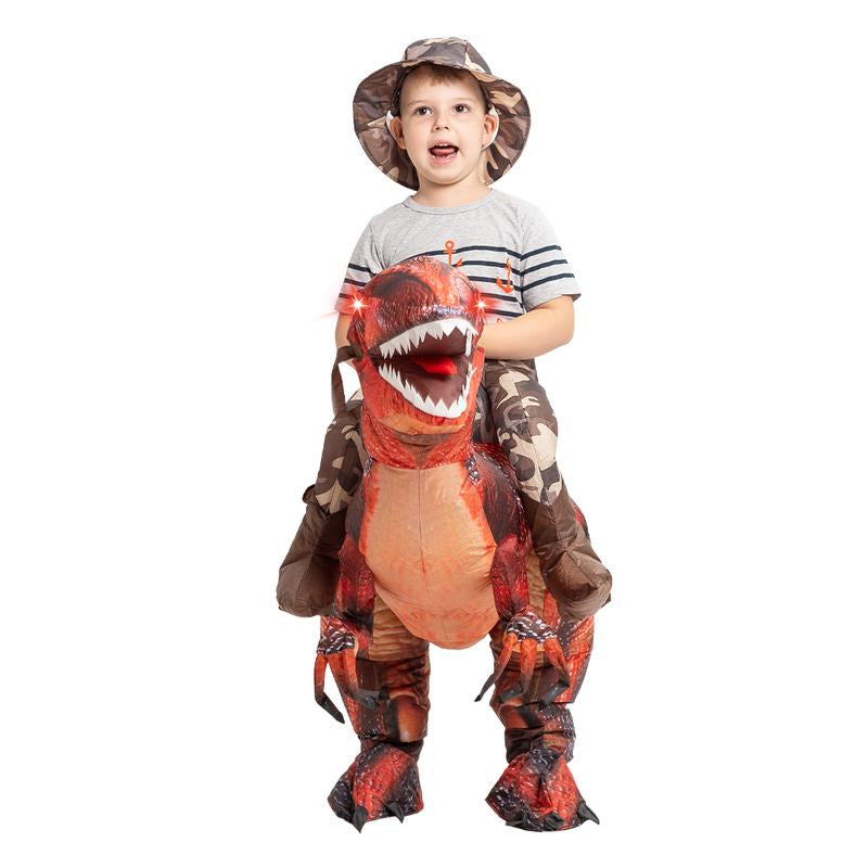 GOOSH Inflatable Dinosaur Costume Halloween Costumes Funny Blow up Costume for Party Cosplay Clothing Set