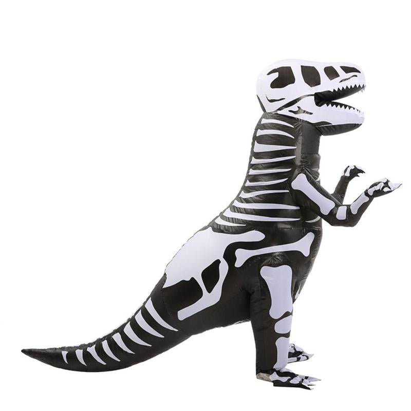 Halloween Dinosaur Design Inflatable Costume, 1 Set Skeleton Dinosaur Costume, Gifts for Men, Halloween Costumes for Party, Masks & Accessories, Halloween Decor [Without Battery]