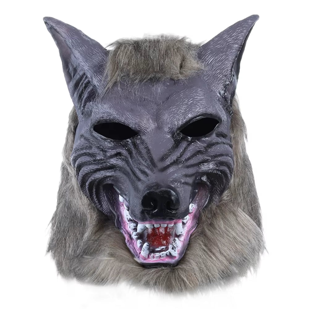 Animal Wolf Latex Mask Werewolf Light-Up Realistic and Fierce Carnival Headgear Costume Halloween Cosplay Party Props