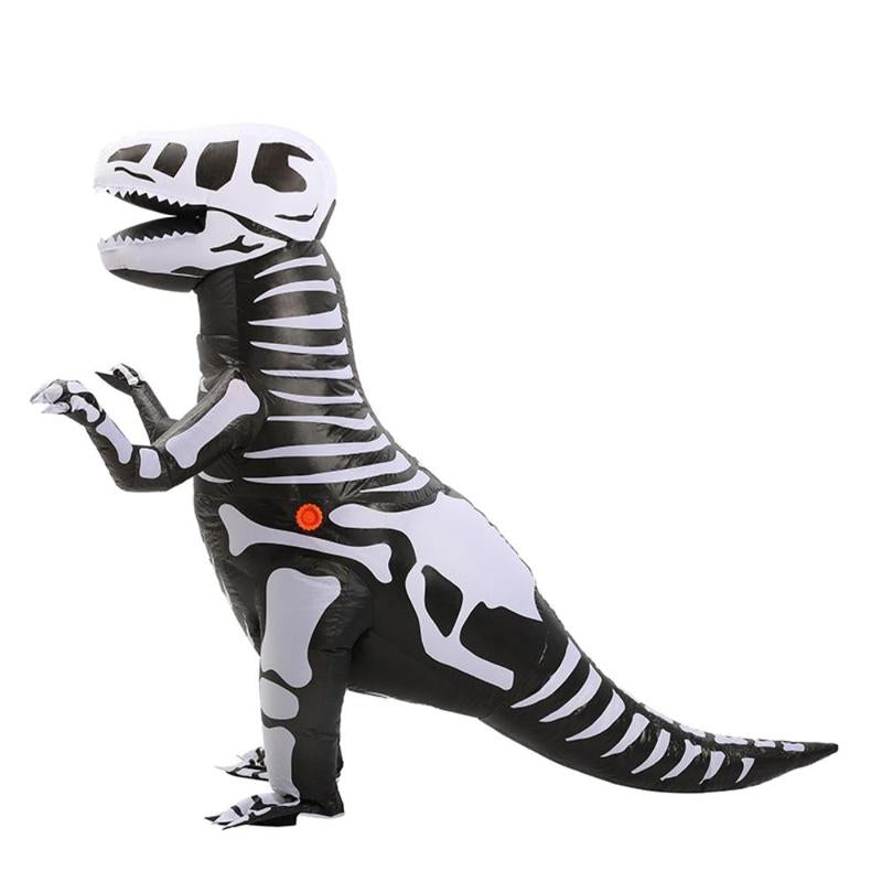 Halloween Dinosaur Design Inflatable Costume, 1 Set Skeleton Dinosaur Costume, Gifts for Men, Halloween Costumes for Party, Masks & Accessories, Halloween Decor [Without Battery]