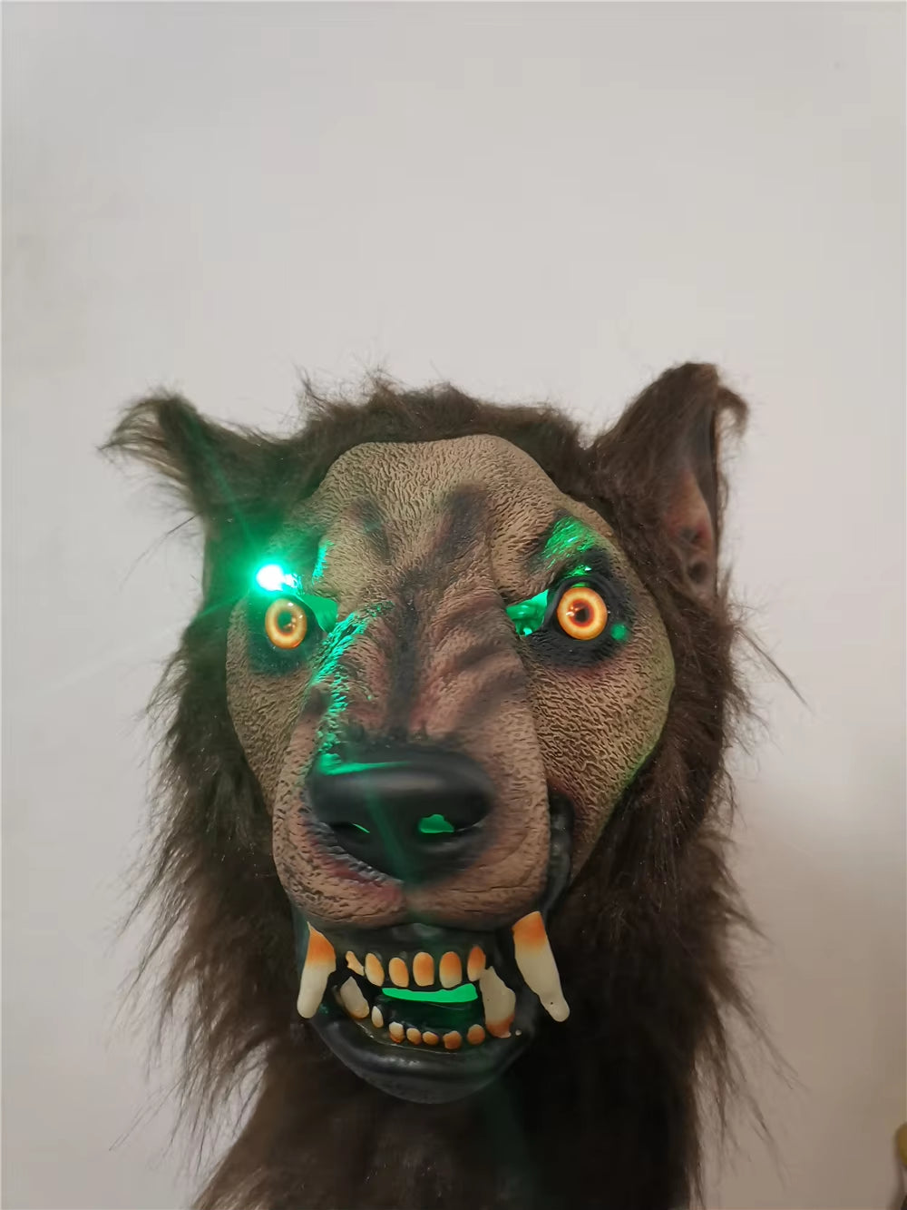 Halloween Latex Wolf Head Hair Mask Werewolf Headgear Party Scary Decor