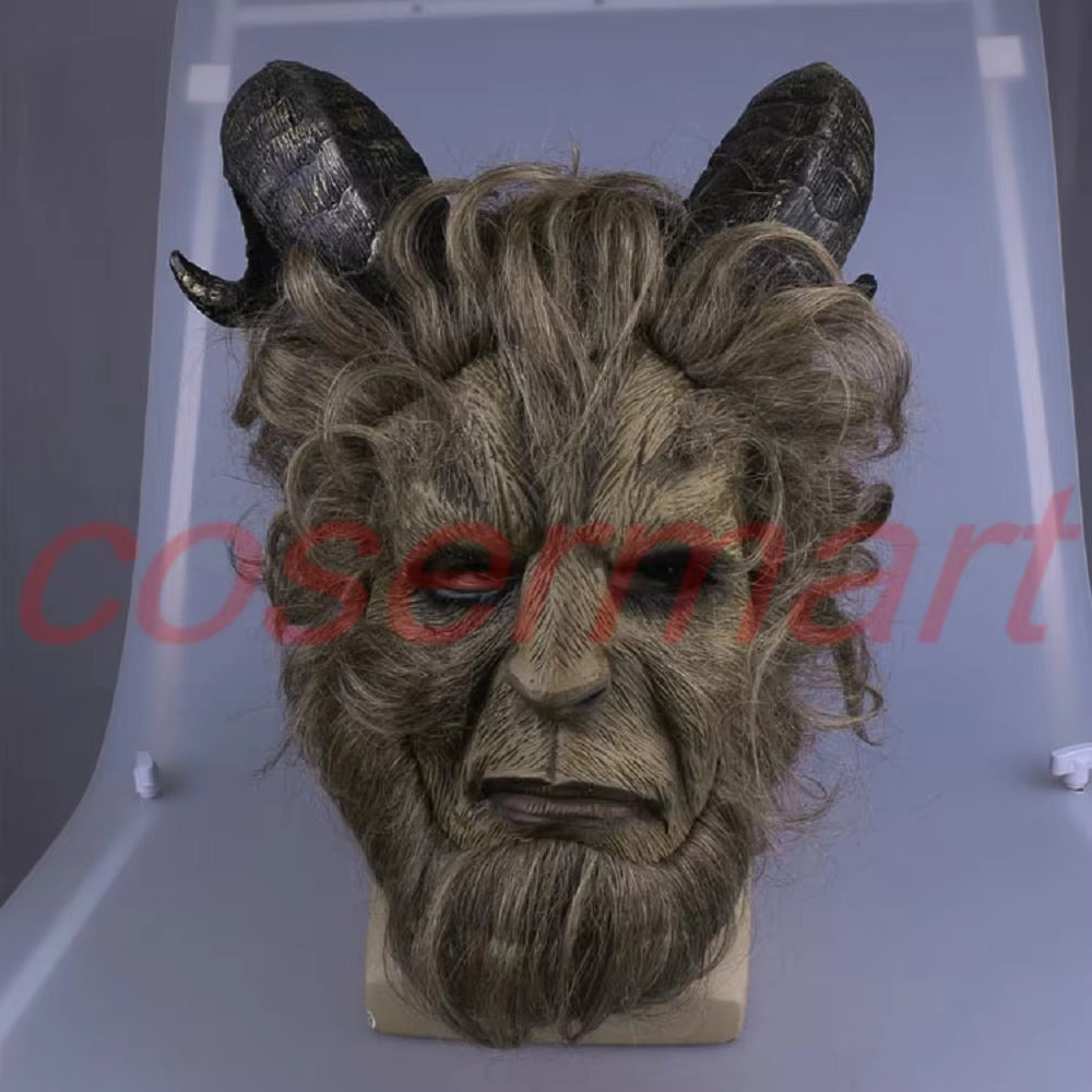 Cos Mask 2017 Hot Movie Beauty the Beast Adam Prince Mask Cosplay Horror Mask Latex Helmet Halloween Party