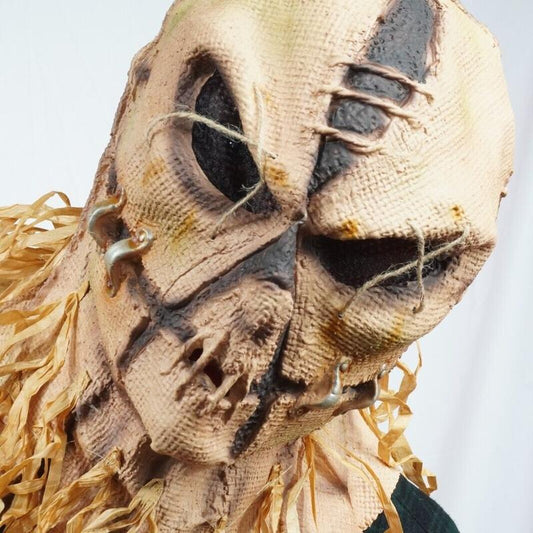 Evil Scarecrow Scary Halloween Costume Mask Latex Scare Crow Mask