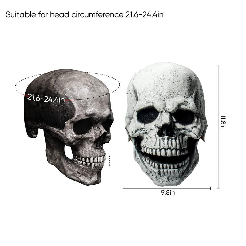 "Full Head Skull Mask with Movable Jaw, Halloween Scary Mask, Head Realistic Latex Mask " Accessories Comfortable Realisticsiliconetrumpfacemask