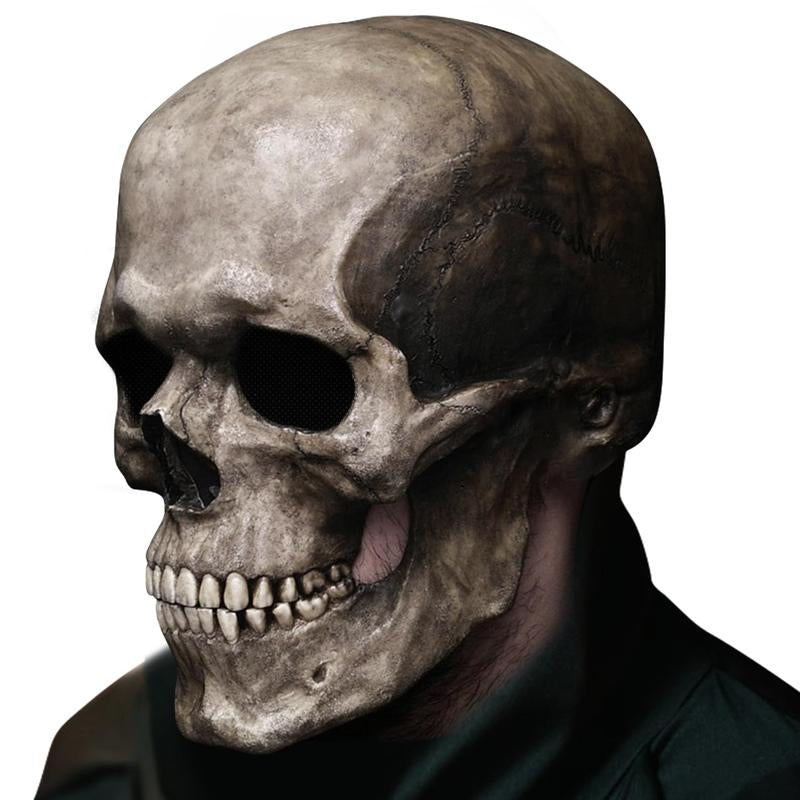 "Full Head Skull Mask with Movable Jaw, Halloween Scary Mask, Head Realistic Latex Mask " Accessories Comfortable Realisticsiliconetrumpfacemask