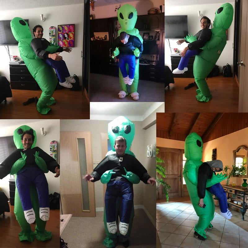 Inflatable Alien Costume Adult, Alien Blow up Halloween Costumes,Alien Abduction Costume with for Men Women Cosplay Party