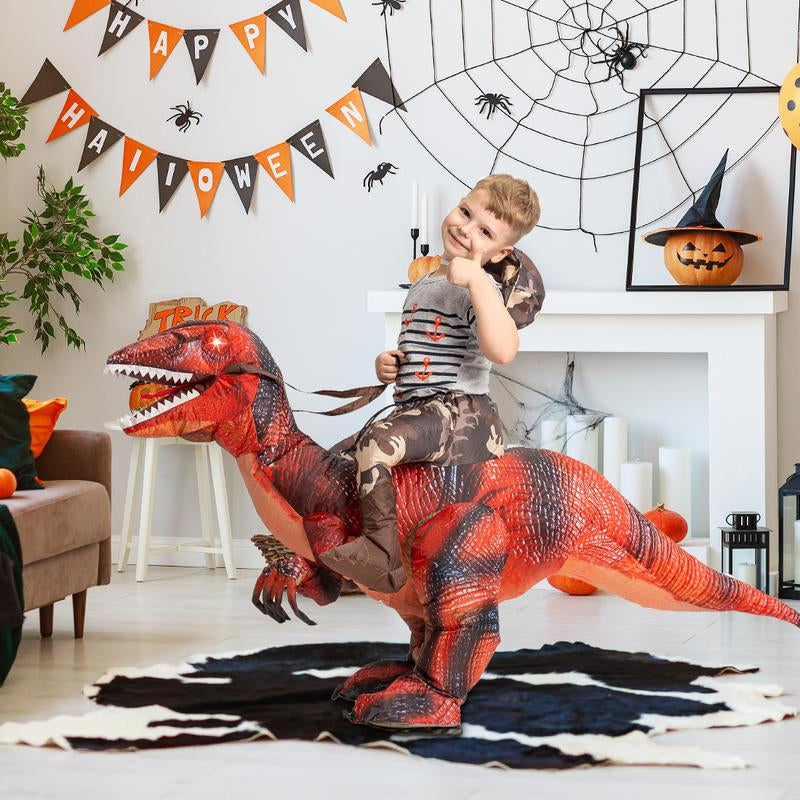 GOOSH Inflatable Dinosaur Costume Halloween Costumes Funny Blow up Costume for Party Cosplay Clothing Set