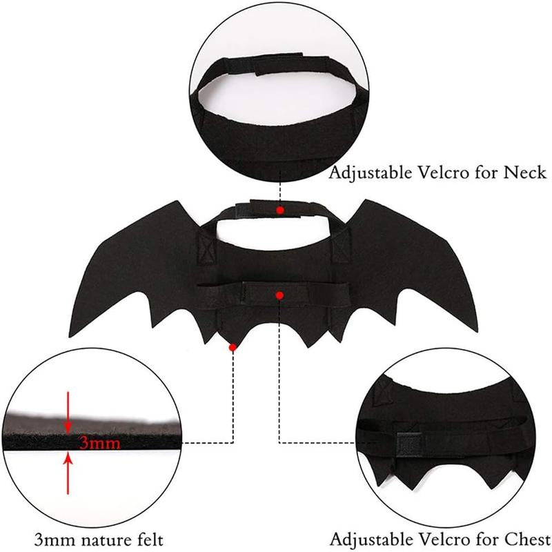 Cat Halloween Costume Bat Wings - Funny Pet Cat Black Bat Wings for Halloween Party Costume, Lightweight Bondage Free Puppy Collar Leads Cosplay Bat Costume, Cute Puppy Cat Dress up Accessories