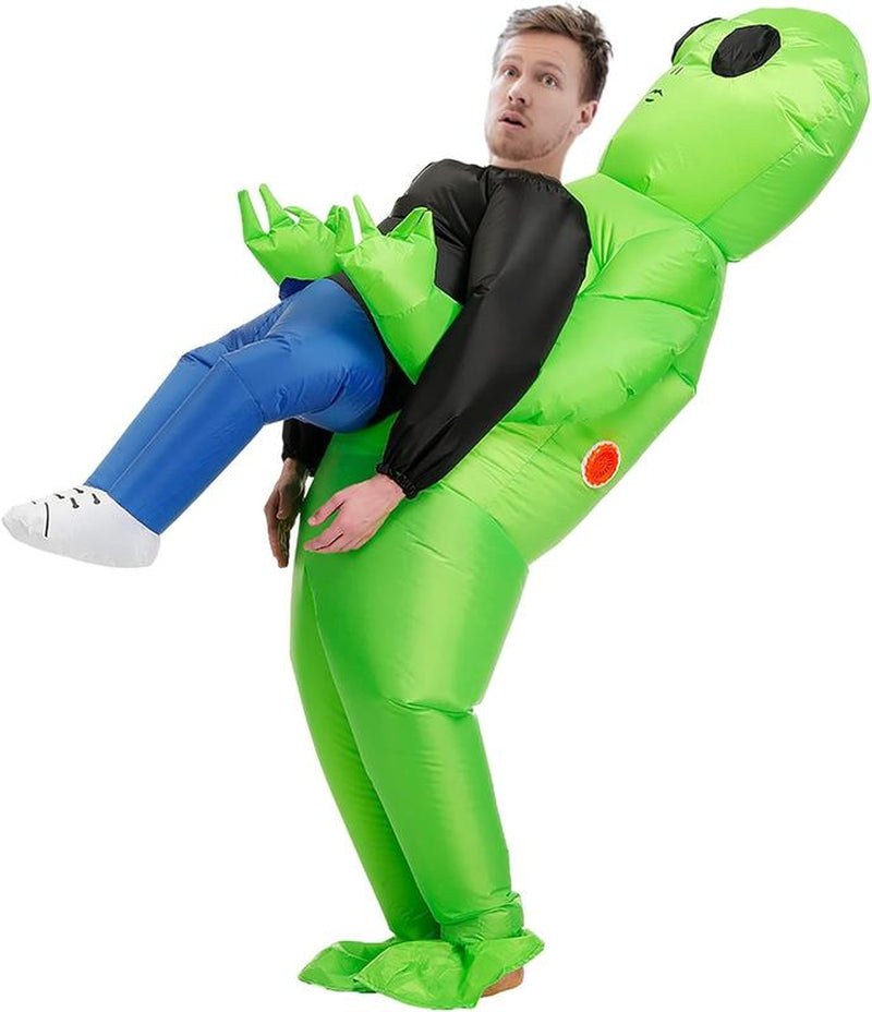 Inflatable Alien Costume Adult, Alien Blow up Halloween Costumes,Alien Abduction Costume with for Men Women Cosplay Party