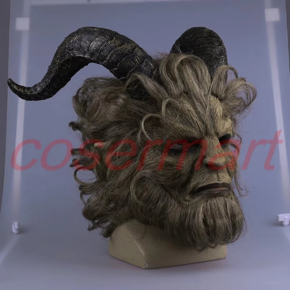 Cos Mask 2017 Hot Movie Beauty the Beast Adam Prince Mask Cosplay Horror Mask Latex Helmet Halloween Party