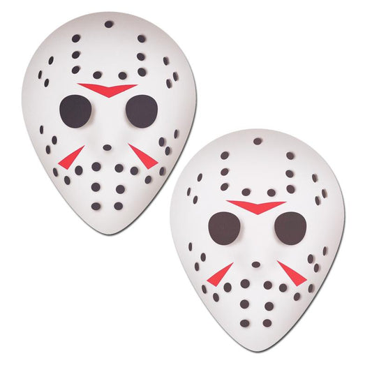 PASTEASE - Nipple Cover Pasties, Adhesive Bra, Breast Tape - Scary Halloween Hockey Mask - Level up Your Halloween Costume Accessory - Dimensions: 2.4” X 3.1” Diameter: 2.4 Inches