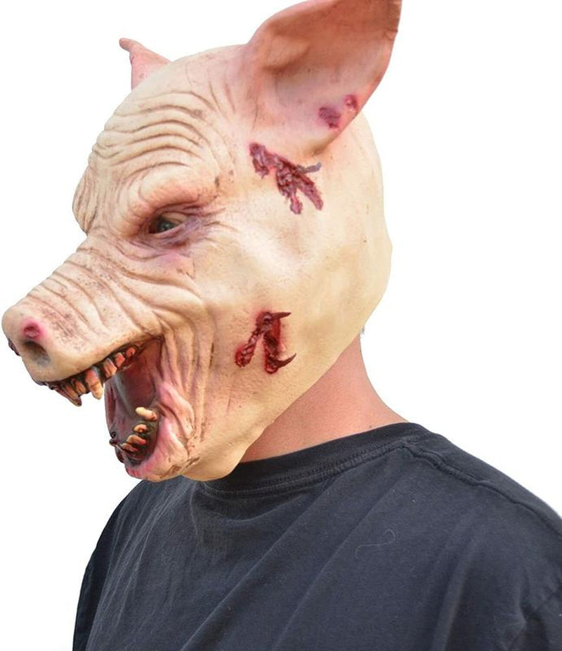 Halloween Pig Head Mask Ritual Saw Wrong Turn Costume Slaughter Mask Accessories Hand